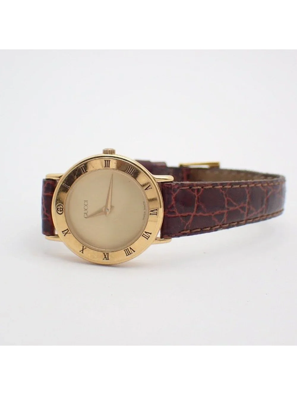 Gucci Quartz Watch Gold Leather Pawn